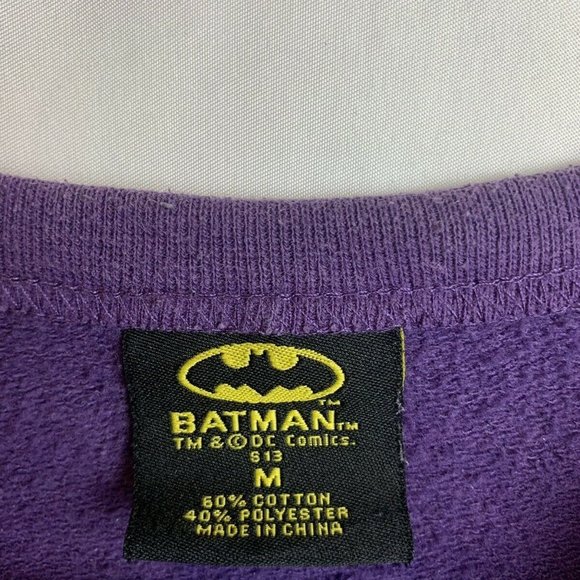 Batman Mens Purple Pullover Sweatshirt Size Medium - Picture 4 of 5